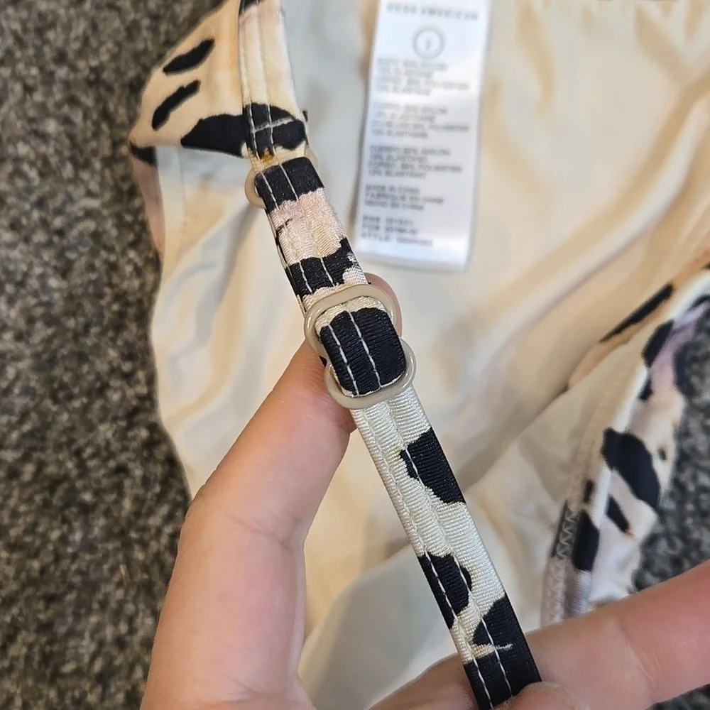 NWT Good American Women Rose Cheetah Leopard Print Bikini Bottom Swim Sz 2/M